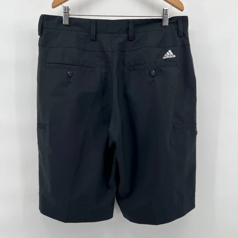 Adidas Golf Shorts Mens Size 32 Black Cargo‎ Pockets Athletic Activewear
